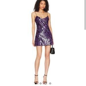 Revolve Purple and Black Mini Dress